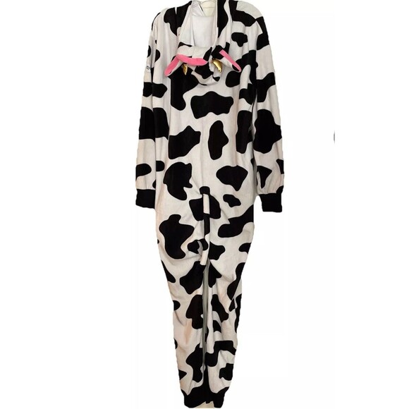 Tipsy Elves Cow Halloween Costume Unisex Jumpsuit Pockets Full Zip XL NWT - Picture 3 of 16